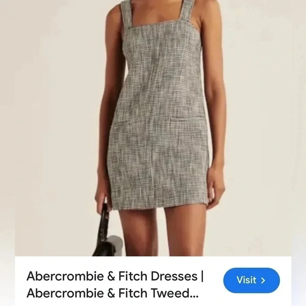 Abercrombie & Fitch dress ,halter,tweed,houndstooth, lagenlook,lined,mini